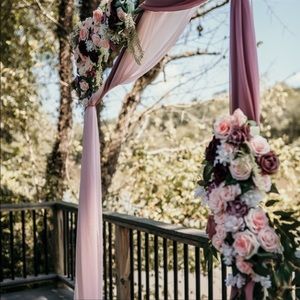 Ling's Moments Flower Arch Wedding Flowers and with drapes